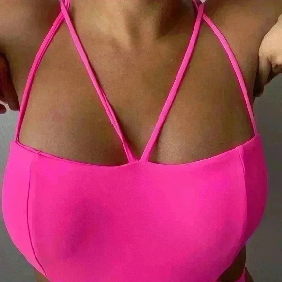 Keva J. - NWT Cut Out Pink Swimsuit Monokini Sz Small - Picture 8 of 12